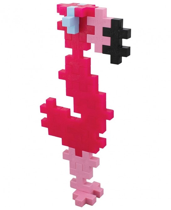 Big - Instructed Tube - 15 Piece Flamingo - Construction Building Stem / Steam Toy Interlocking Large Puzzle Blocks for Toddl...