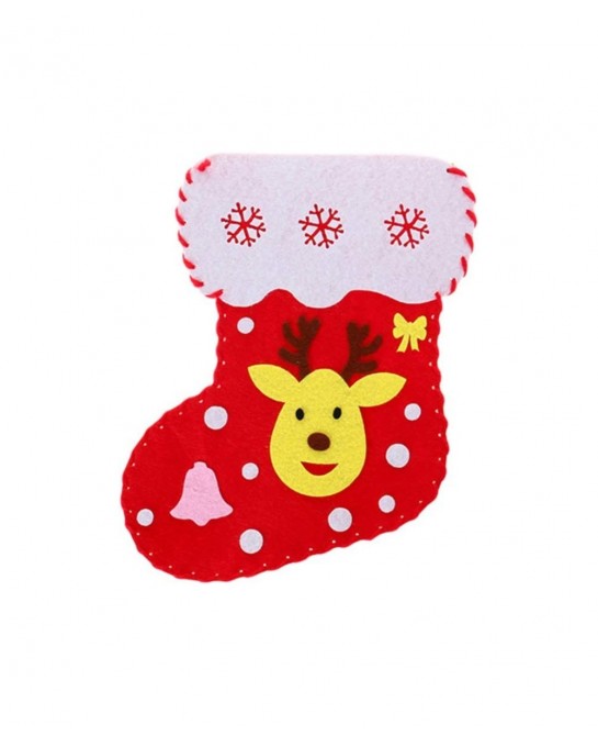 3pcs Christmas DIY Felt Kit Felt Christmas Ornament Christmas Craft Kits Sewing Stockings Craft Handmade Materials Gifts for ...