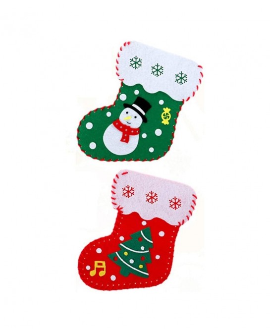 3pcs Christmas DIY Felt Kit Felt Christmas Ornament Christmas Craft Kits Sewing Stockings Craft Handmade Materials Gifts for ...