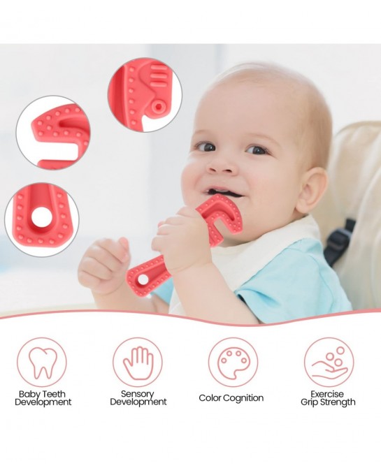 8 Pack Chew Baby Teething Toys for 0-12 Months Freezable BPA Free Silicone Baby Molar Teether Chew Toys Hammer Wrench Spanner...
