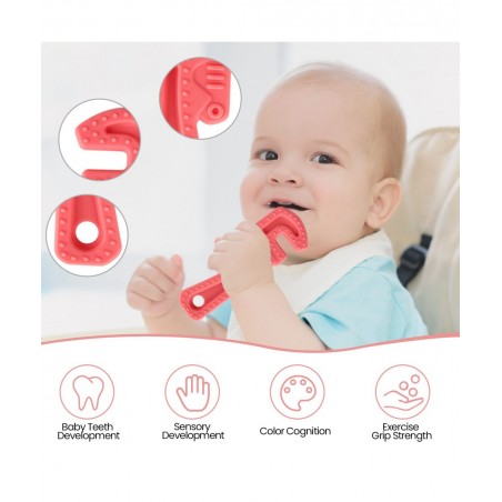 8 Pack Chew Baby Teething Toys for 0-12 Months Freezable BPA Free Silicone Baby Molar Teether Chew Toys Hammer Wrench Spanner...
