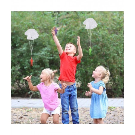 Mini Paratroopers with Parachutes Pack of 12 Vinyl Parachute Men Toy in Assorted Colors Durable Plastic Army Guys Playset Fun...
