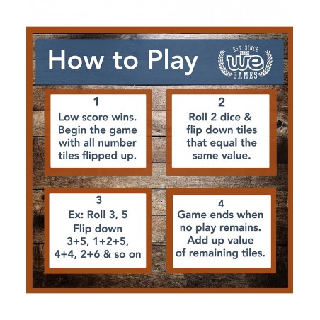 4 Player Shut The Box Dice Board Game with Lid - Natural Wood - Large Coffee Table Size - 14 Inches for Family and Adult Game...