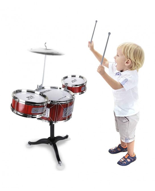 Small Plastic Drum Set Toy for Kids Age 3 - 6 Years Old Toy Musical Instruments Playing Rhythm Beat Toy Great Gift for Boys G...