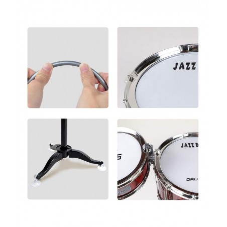 Small Plastic Drum Set Toy for Kids Age 3 - 6 Years Old Toy Musical Instruments Playing Rhythm Beat Toy Great Gift for Boys G...