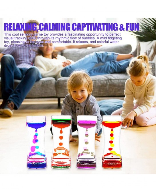 2 Pack Liquid Motion Timer Oil Water Bubble Timer Fidget Toy Hourglass Liquid Bubble Timer Sensory Cool Desk Décor (1 Style L...