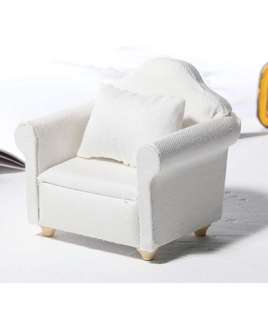 1/12 Dollhouse White Fabric Sofa Set for 1:12 Scales Miniature Dollhouse Furniture Toy Kids Gift A $15.34 Dollhouse Accessories