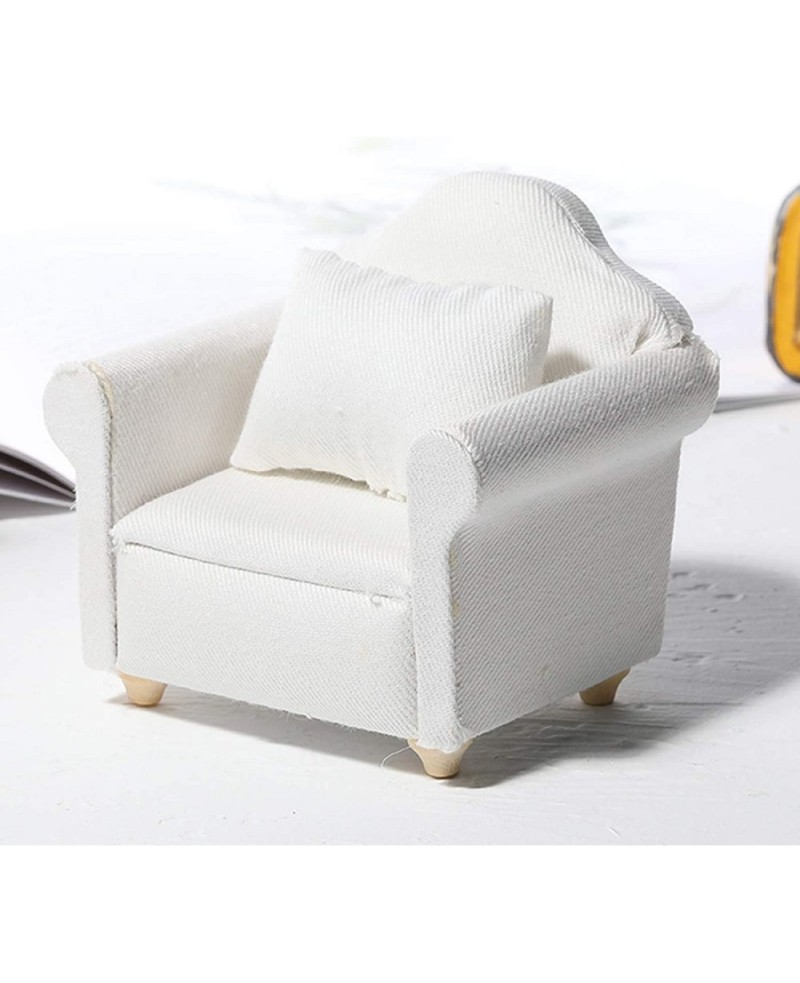 1/12 Dollhouse White Fabric Sofa Set for 1:12 Scales Miniature Dollhouse Furniture Toy Kids Gift A $15.34 Dollhouse Accessories
