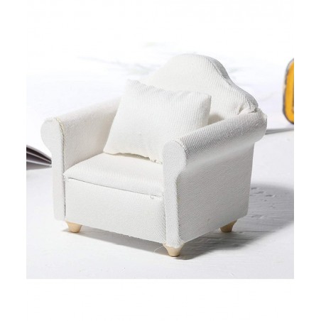 1/12 Dollhouse White Fabric Sofa Set for 1:12 Scales Miniature Dollhouse Furniture Toy Kids Gift A $15.34 Dollhouse Accessories