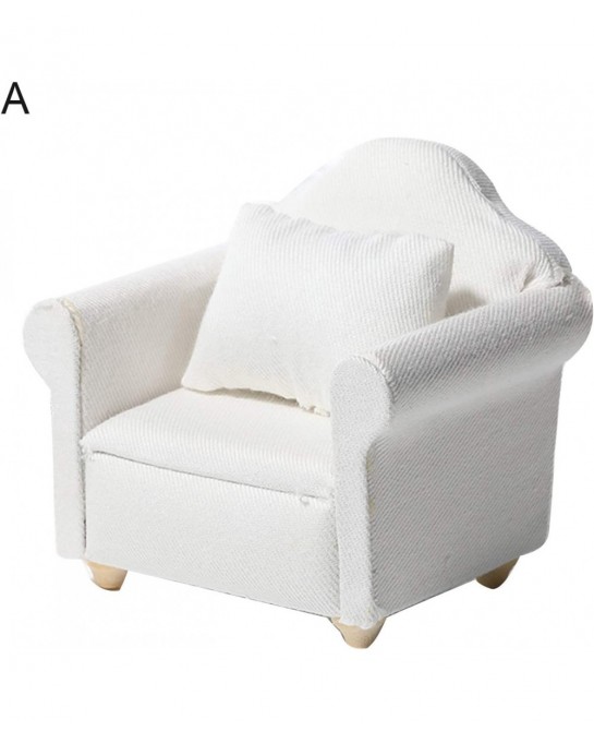 1/12 Dollhouse White Fabric Sofa Set for 1:12 Scales Miniature Dollhouse Furniture Toy Kids Gift A $15.34 Dollhouse Accessories