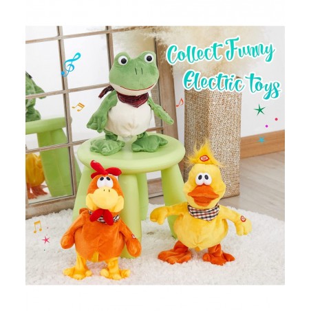 Croaking Frog Musical Stuffed Animal Frolick Froggy Shaking and Waving Electronic Interactive Animate Plush Toy Birthday Holi...