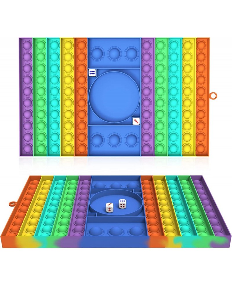 Big Pop Game Fidget Toys with Dice Silicone Chess Board Push Pop Bubble Fidget Sensory Toy to Play with Friends Classmates In...