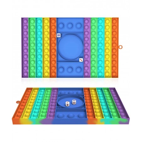 Big Pop Game Fidget Toys with Dice Silicone Chess Board Push Pop Bubble Fidget Sensory Toy to Play with Friends Classmates In...
