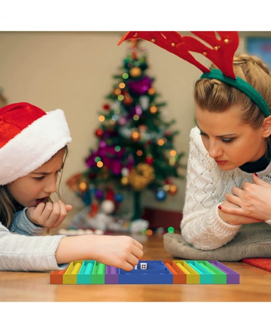 Big Pop Game Fidget Toys with Dice Silicone Chess Board Push Pop Bubble Fidget Sensory Toy to Play with Friends Classmates In...