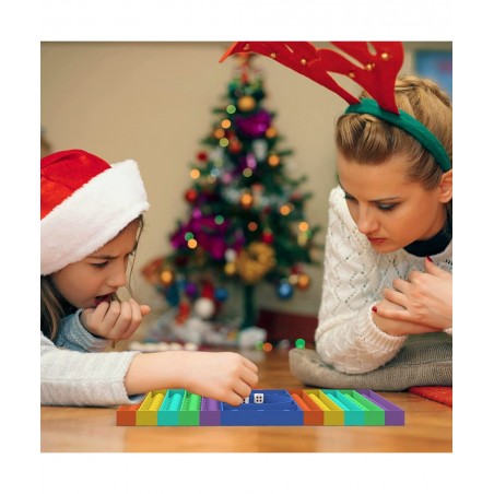 Big Pop Game Fidget Toys with Dice Silicone Chess Board Push Pop Bubble Fidget Sensory Toy to Play with Friends Classmates In...