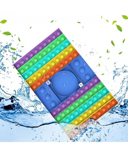Big Pop Game Fidget Toys with Dice Silicone Chess Board Push Pop Bubble Fidget Sensory Toy to Play with Friends Classmates In...