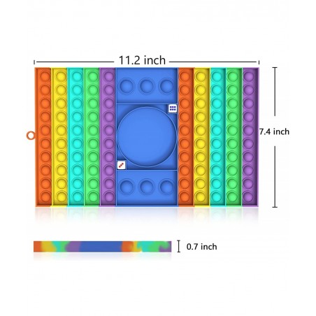 Big Pop Game Fidget Toys with Dice Silicone Chess Board Push Pop Bubble Fidget Sensory Toy to Play with Friends Classmates In...