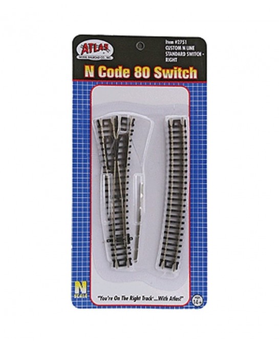 Atlas ATL2751 N Code 80 Custom Right-Hand Turnout $32.94 Toy Vehicle Playsets