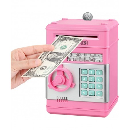 Piggy Bank for Girls Boys Electronic ATM Machine Saving Box Coin Safe with Password Lock Auto Scroll Paper Money Bank Gift To...