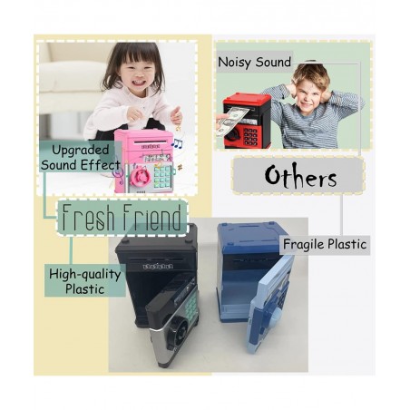 Piggy Bank for Girls Boys Electronic ATM Machine Saving Box Coin Safe with Password Lock Auto Scroll Paper Money Bank Gift To...