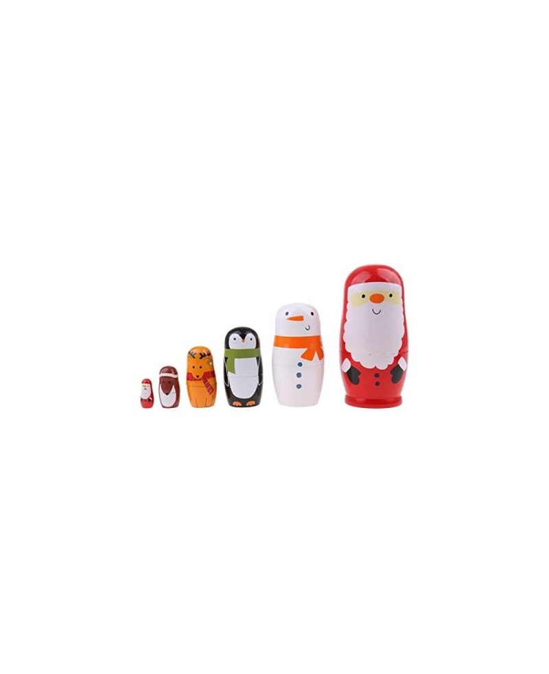 6pcs Christmas Nesting Dolls Wooden Matryoshka Dolls Russian Nesting Dolls Set Home Decoration $28.81 Nesting Dolls