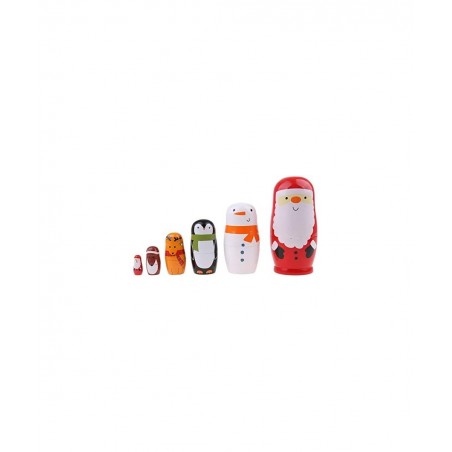 6pcs Christmas Nesting Dolls Wooden Matryoshka Dolls Russian Nesting Dolls Set Home Decoration $28.81 Nesting Dolls