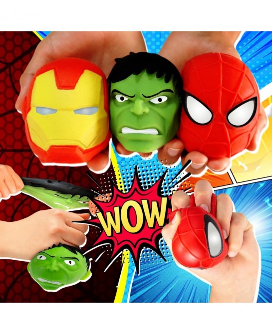 Marvel Avengers Stretchy Squishy Stress Ball (1 Ball Assorted) Superheroes Hulk Spiderman & Iron Man Stretchy Fidget Toy Hand...