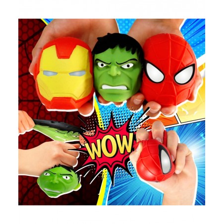 Marvel Avengers Stretchy Squishy Stress Ball (1 Ball Assorted) Superheroes Hulk Spiderman & Iron Man Stretchy Fidget Toy Hand...
