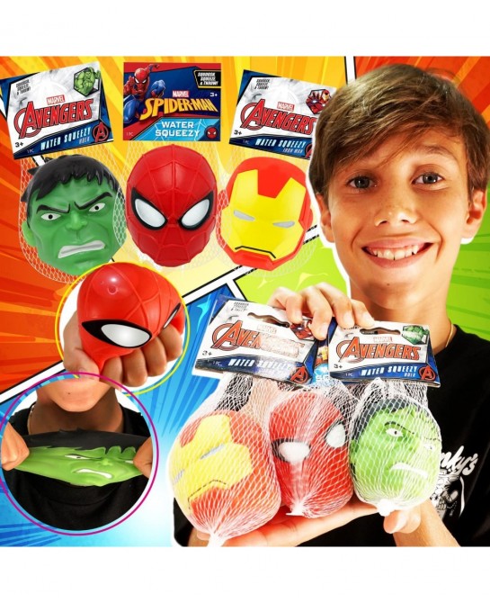 Marvel Avengers Stretchy Squishy Stress Ball (1 Ball Assorted) Superheroes Hulk Spiderman & Iron Man Stretchy Fidget Toy Hand...