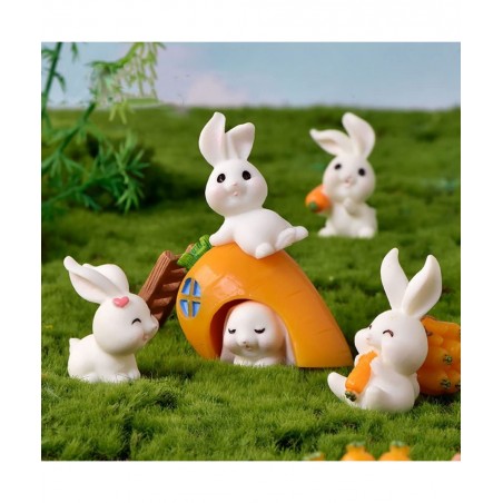 12 Pcs Cute Animal Rabbit Character Toys Cake Toppers Figures Collection Playset Fairy Tale Garden Decoration Christmas Birth...