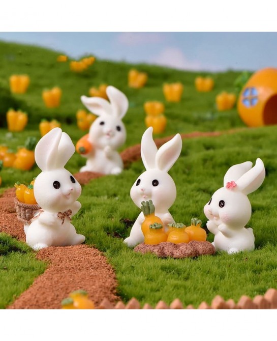 12 Pcs Cute Animal Rabbit Character Toys Cake Toppers Figures Collection Playset Fairy Tale Garden Decoration Christmas Birth...