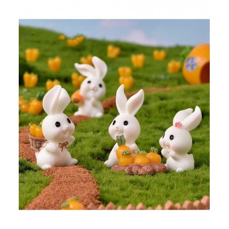 12 Pcs Cute Animal Rabbit Character Toys Cake Toppers Figures Collection Playset Fairy Tale Garden Decoration Christmas Birth...