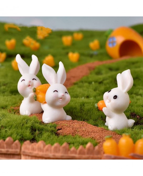 12 Pcs Cute Animal Rabbit Character Toys Cake Toppers Figures Collection Playset Fairy Tale Garden Decoration Christmas Birth...