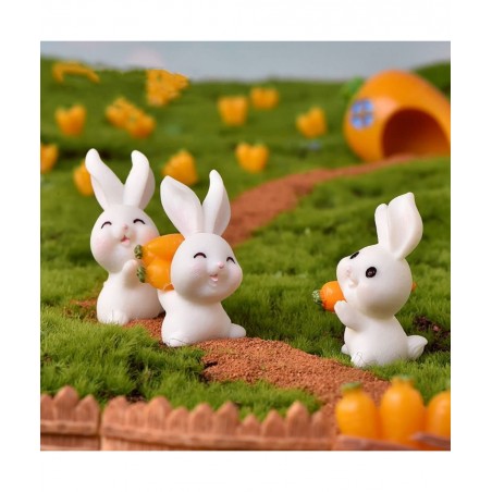 12 Pcs Cute Animal Rabbit Character Toys Cake Toppers Figures Collection Playset Fairy Tale Garden Decoration Christmas Birth...