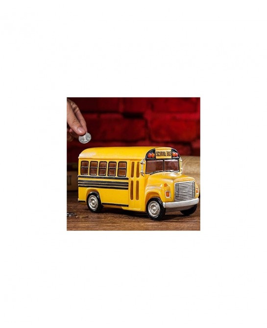 Home Decor Creative School Bus Stylish Design Coin Bank Money Saving Bank Toy Bank Cents Penny Piggy Bank-Yellow $40.55 Kids'...