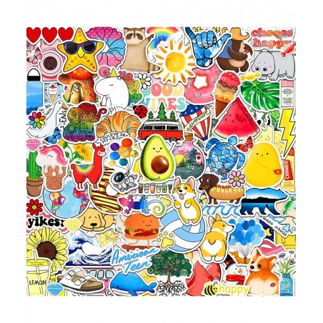 Stickers for Water Bottles 100 PCS Cute Reusable Waterproof Vsco Vinyl Stickers for Hydroflask Laptop Skateboard Aesthetic Sc...