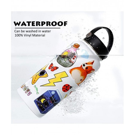 Stickers for Water Bottles 100 PCS Cute Reusable Waterproof Vsco Vinyl Stickers for Hydroflask Laptop Skateboard Aesthetic Sc...