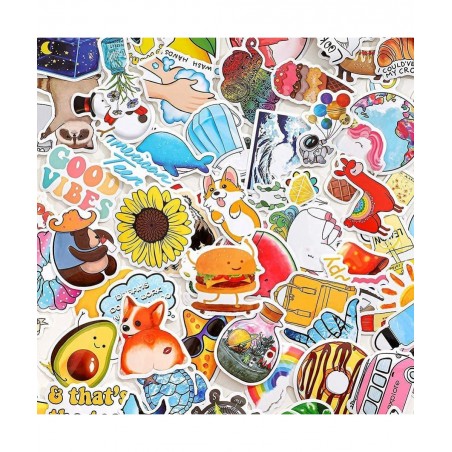 Stickers for Water Bottles 100 PCS Cute Reusable Waterproof Vsco Vinyl Stickers for Hydroflask Laptop Skateboard Aesthetic Sc...