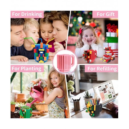 Build on Brick Mug for Kids Adults Boys Novelty Coffee Mugs Compatible with Lego Fun Coffee Mugs for Birthday 16OZ Unique Coo...