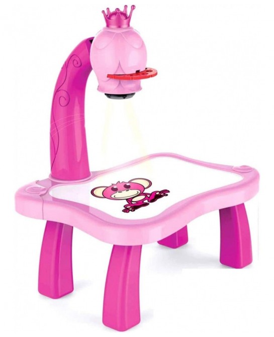 Kids Activity Table Drawing Desk with Led Smart Projector Art Painting Toy Learning Toy for Children Boys Girls (Pink A) $53....