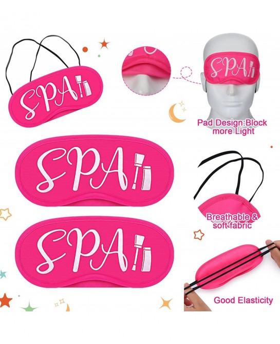 24 Pcs Rose Pink Spa Eye Mask Cover for Girls Spa Party Supplies Favors Lightweight Blindfold with Nose Pad and Elastic Strap...