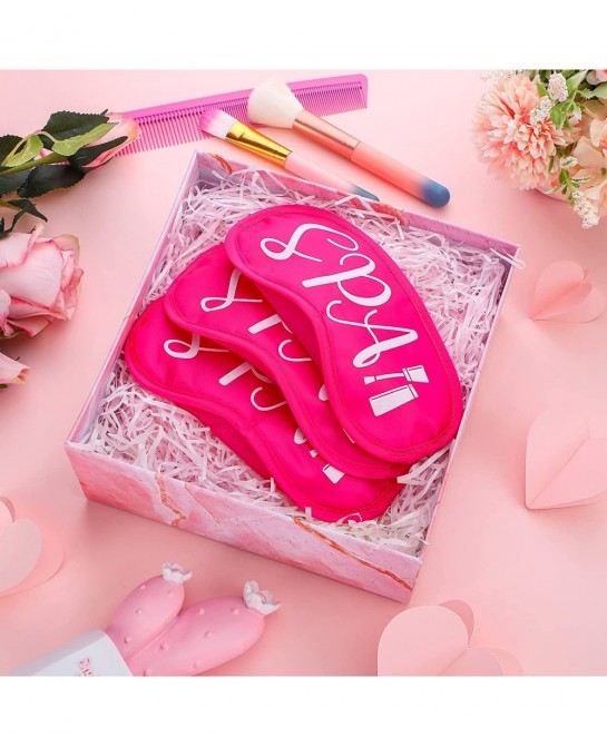 24 Pcs Rose Pink Spa Eye Mask Cover for Girls Spa Party Supplies Favors Lightweight Blindfold with Nose Pad and Elastic Strap...