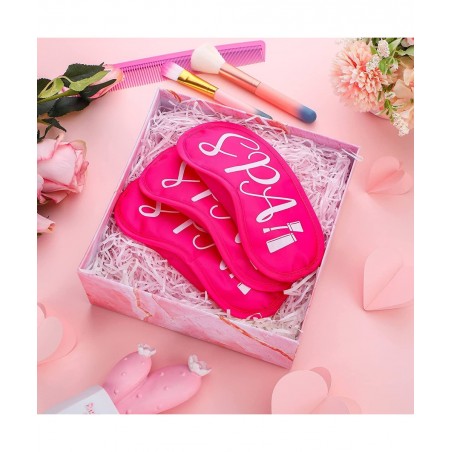 24 Pcs Rose Pink Spa Eye Mask Cover for Girls Spa Party Supplies Favors Lightweight Blindfold with Nose Pad and Elastic Strap...