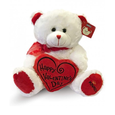 Happy Valentine’s Day Stuffed Teddy Bear- Teddy Bear to Gift for Valentine’s Day for Couples- White Valentines Big Teddy Bear...