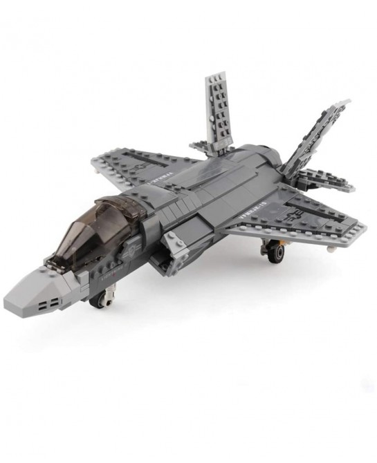 Military Bricks Series 646pcs The F35 Fighter Lightning II Building Blocks Sets Interlock Jet Airplane Model Building Kits Ed...