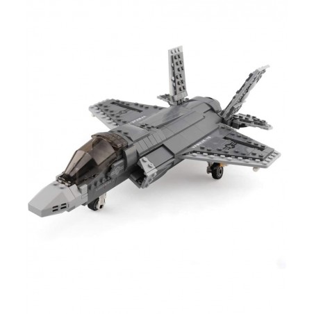 Military Bricks Series 646pcs The F35 Fighter Lightning II Building Blocks Sets Interlock Jet Airplane Model Building Kits Ed...