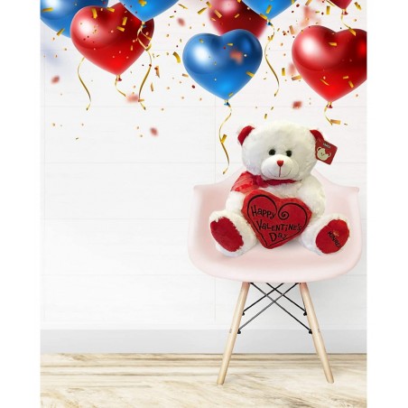 Happy Valentine’s Day Stuffed Teddy Bear- Teddy Bear to Gift for Valentine’s Day for Couples- White Valentines Big Teddy Bear...
