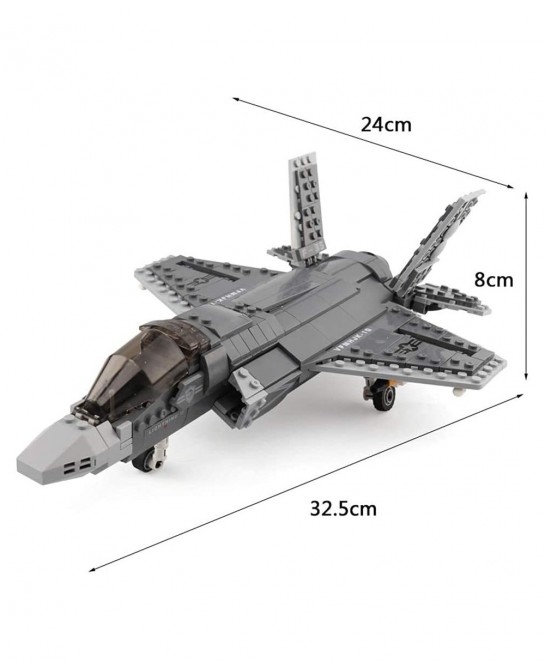 Military Bricks Series 646pcs The F35 Fighter Lightning II Building Blocks Sets Interlock Jet Airplane Model Building Kits Ed...