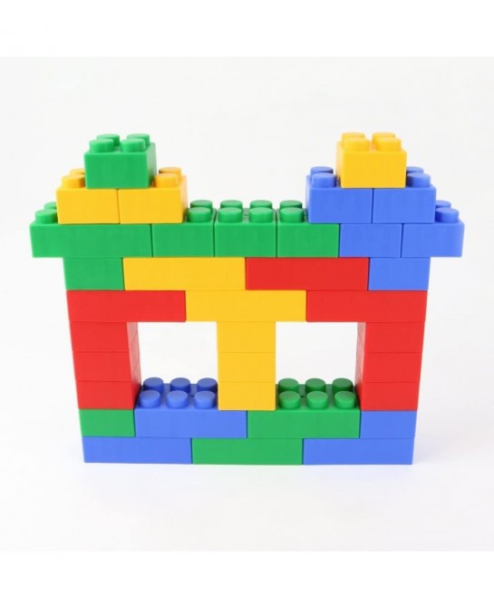 Plump Soft Building Blocks — Jumbo Multicolor Stacking Blocks for Cognitive Development and Educational Games for Ages 3 Mont...