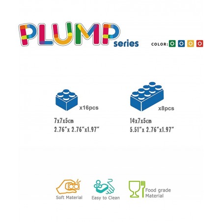 Plump Soft Building Blocks — Jumbo Multicolor Stacking Blocks for Cognitive Development and Educational Games for Ages 3 Mont...